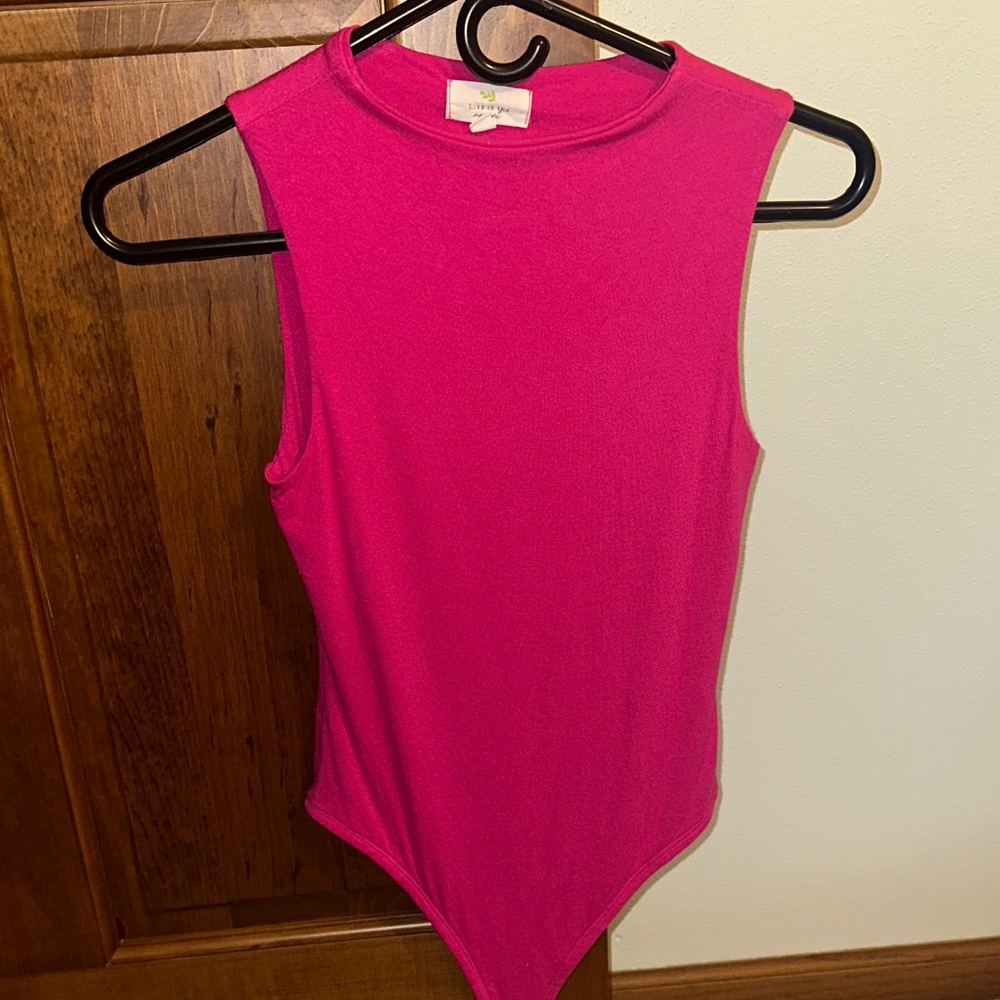 Hot pink stretchy bodysuit